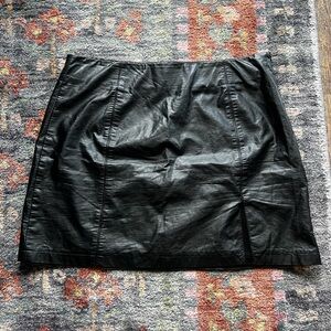 Black Faux Leather / Pleather Mini Skirt